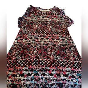 Greige Nwot Multicolor Patterned Dress Size Xl